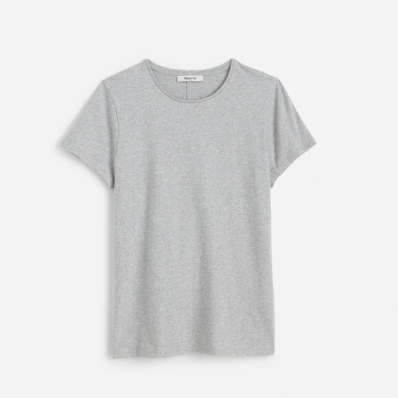 Madewell Essential Slim Tee in Lightweight Cotton in Hthr Medium Grey, Size XXS - Picture 4 of 9